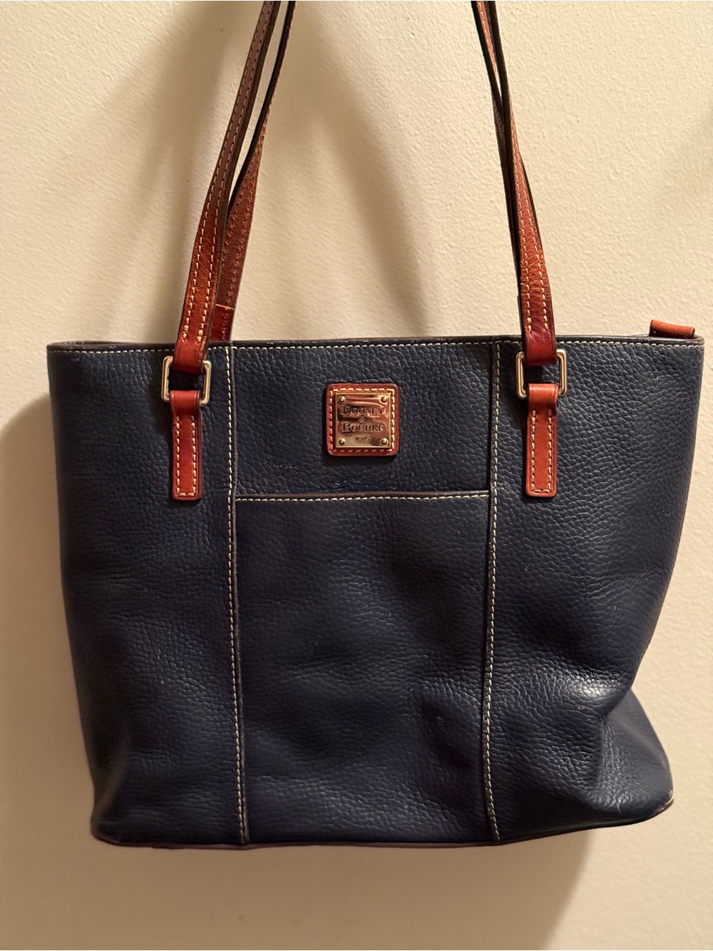 Dooney & Bourke Lexington Blue Pebbled Leather Tote Shoulder Bag EUC